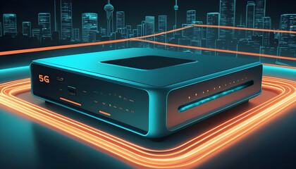 5G bandwidth internet technology as modern high speed futuristic 16