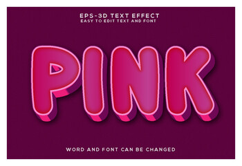 Pink 3d text and colorful effect 