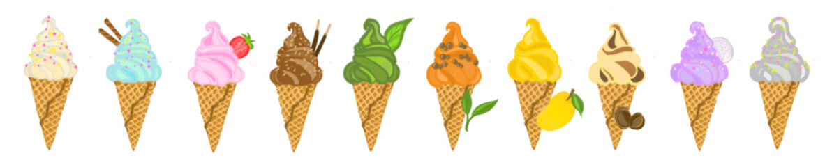 cartoon soft serve ice cream