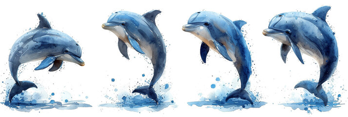 Dolphin watercolor painting