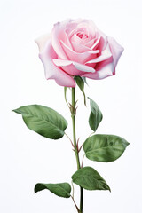 Blooming Romance: A Delicate Pink and White Rose Petal in Full Blossom - A Gift of Love in Nature's Beauty