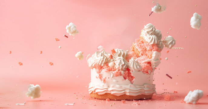 April Fool's Day cake with flying decorations