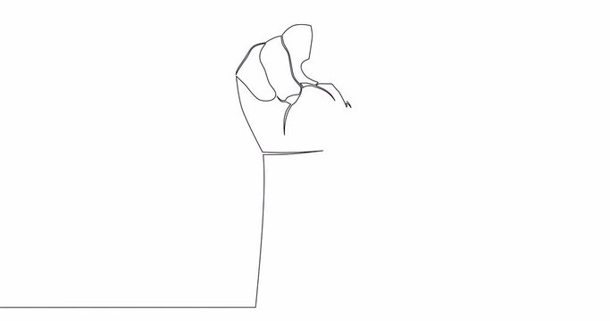 Self drawing line animation fist protest continuous one single line drawn concept video