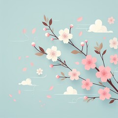 シンプルな桜の花のイラスト