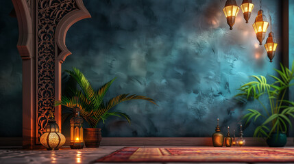 Islamic ramadan background with copy space