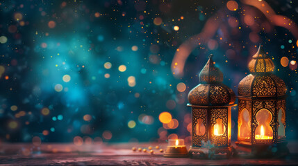 Islamic ramadan background with copy space