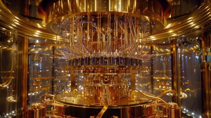 Quantum computer concept, qubit new generation innovative technology. Quantum computing 