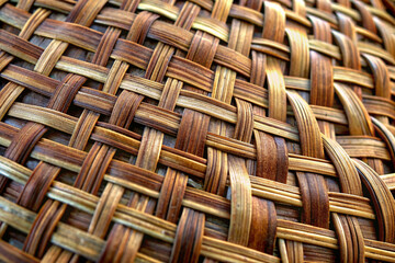 Woven Basket Texture with Intricate Weave Pattern
