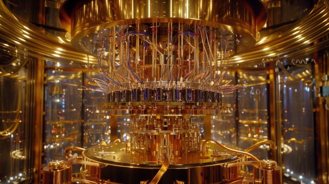 Quantum computer concept, qubit new generation innovative technology. Quantum computing 