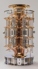 Fototapeta na wymiar Quantum computer concept, qubit new generation innovative technology. Quantum computing 