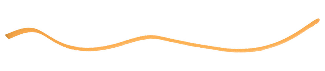 Orange stroke brush isolated on transparent background.