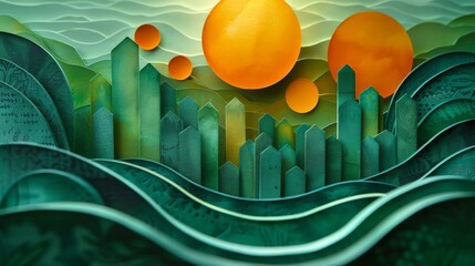 Brochure design Abstract geometric nature background