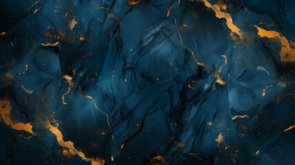 Fantastic dark-blue and golden marble background - obrazy, fototapety, plakaty