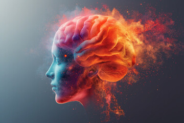 Brain Exploding with Knowledge and Creativity - obrazy, fototapety, plakaty