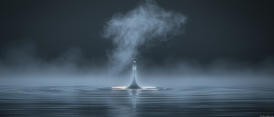 Boat Floating on Water With Plume of Smoke