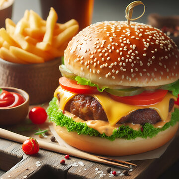 Fresh spicy and crispy burger image