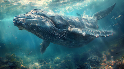 Whale under the sea generative ai