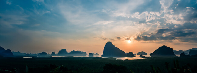 archipelago Andaman sea Morning atmosphere Sun rises. Asia Thailand - 754411695
