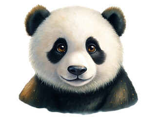 Cute panda on transparent
