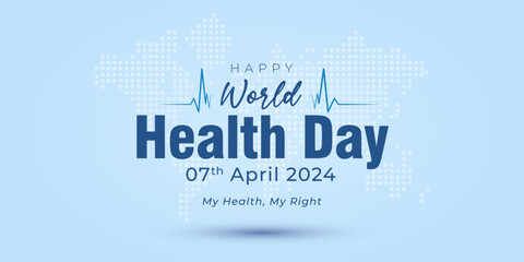 World health day. Website Banner theme design. Promotional advertisement for medical hospital and clinics.