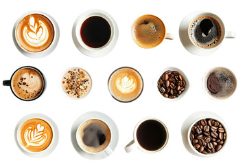 various coffees isolated
