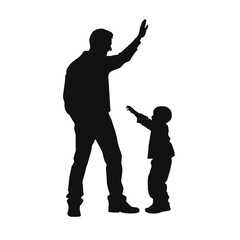 father and son Silhouette