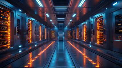 Futuristic bank vault: gold bars, innovative security.generative ai