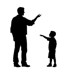 father and son Silhouette