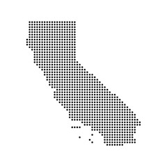 California state map in dots - obrazy, fototapety, plakaty