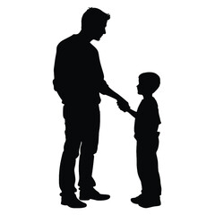 silhouette of father and son
