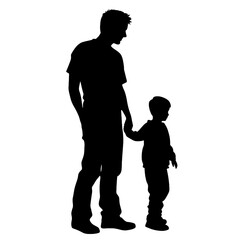 silhouette of father and son