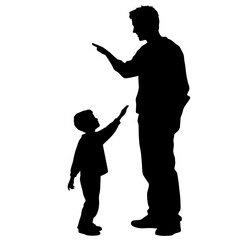 silhouette of father and son