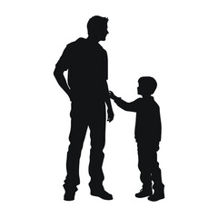 silhouette of father and son