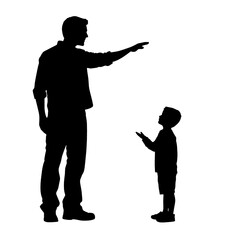 silhouette of father and son