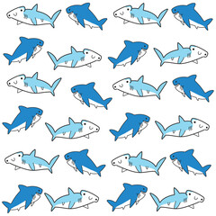Vector illustration of a shark for design element and white background © Momin