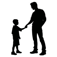 silhouette of father and son