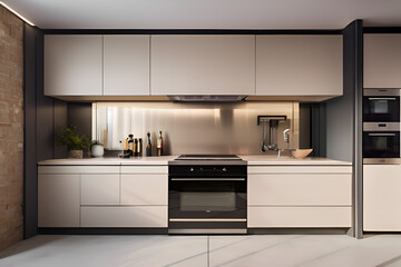 Fototapeta premium A modern and minimalist kitchen