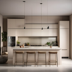 Fototapeta premium A modern and minimalist kitchen