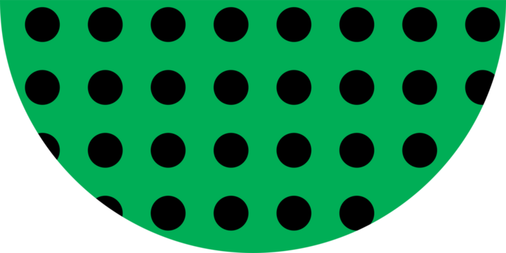 Semicircle figure background polka dots.
