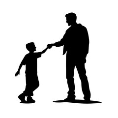 Silhouette father of the child 