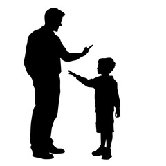 Silhouette father of the child 