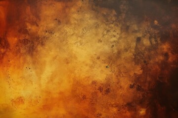 Black brown orange yellow abstract gradient background. Spots. Fire, burn, burnt effect. Dirty, rough, dust, grainy, grungy texture