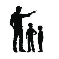 Silhouette father of the child 