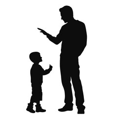 Silhouette father of the child 