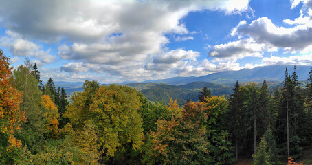 view of beautiful mountains. karkonosze national park. Szklarska Poreba, Poland