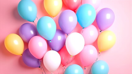 Fototapeta na wymiar Colorful Balloons for Celebration, Bright and Vibrant Party Decorations