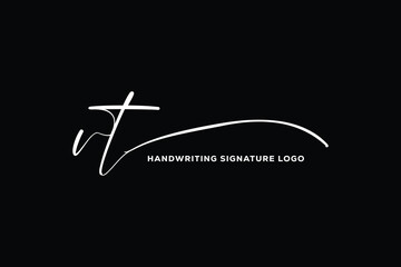 VT initials Handwriting signature logo. VT Hand drawn Calligraphy lettering Vector. V T letter real estate, beauty, photography letter logo design.
