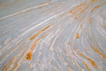 Close up of colorful sandstone patterns of the White Domes in the Canaan Mountains near Hildale...