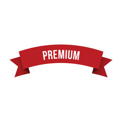 Red Premium Ribbon Vector Design Template
