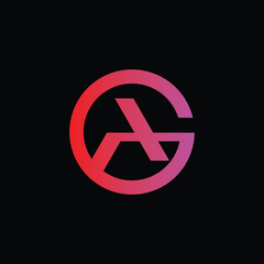 AG, A, G, OAG logo design abstrac minimalist logo design